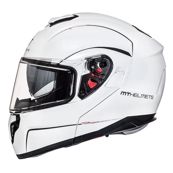 MT Atom Pearl White Flip Helmet