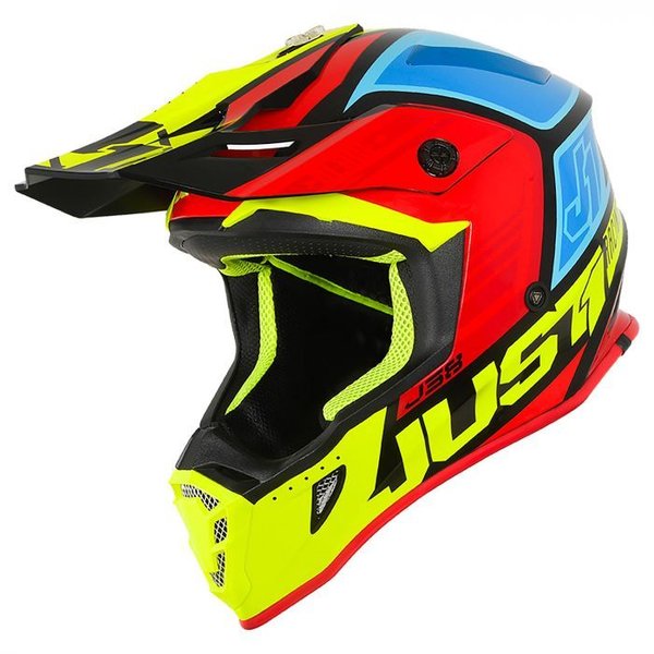 Just1 J38 MX Helmet Blade Black/Yellow/Red/Blue Gloss