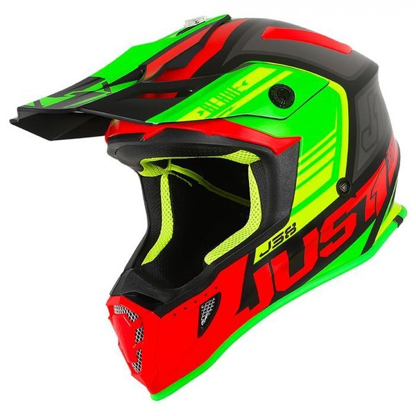 Just1 J38 MX Helmet Blade Red/Lime/Black Matt
