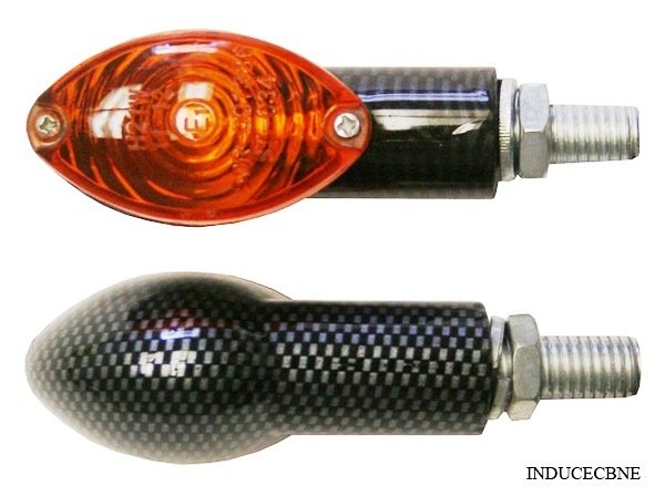 Bike It Mini Cat Eye Indicators With Carbon Body And Amber Lens